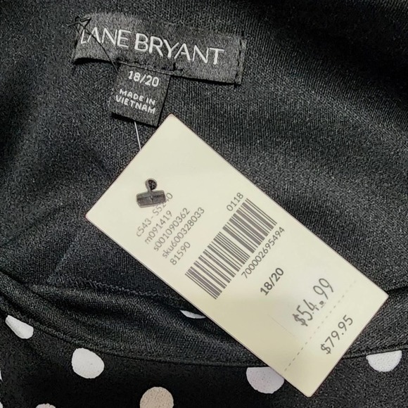 Lane Bryant black & white polka dot dress Flutter sleeves plus size 18 20 2X new - Picture 5 of 6